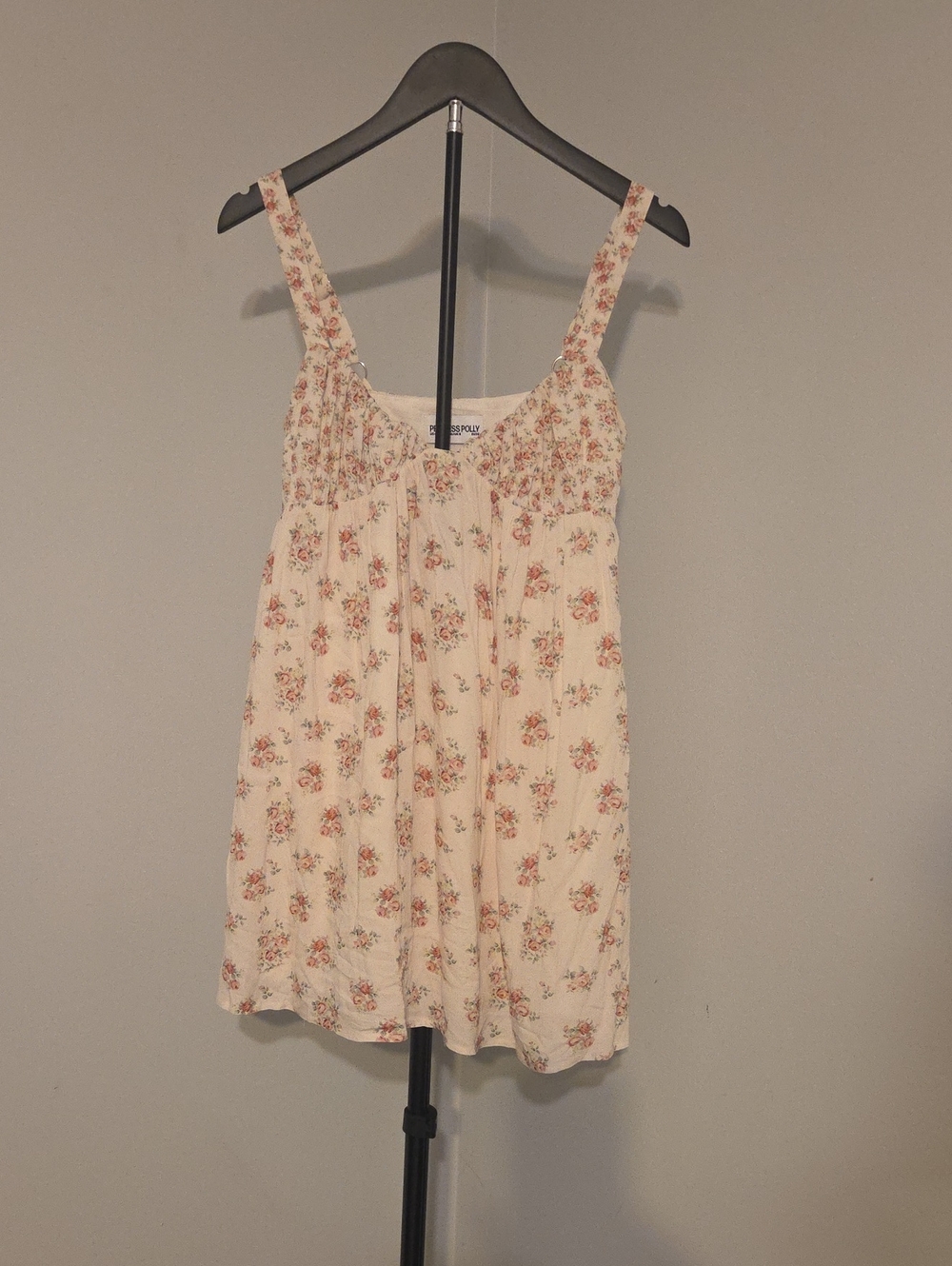 Princess Polly Cream Floral Smocked Cami